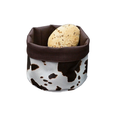 Panière à pain Peau de vache/chocolat, Ø 15 cm, H: 12 cm_1