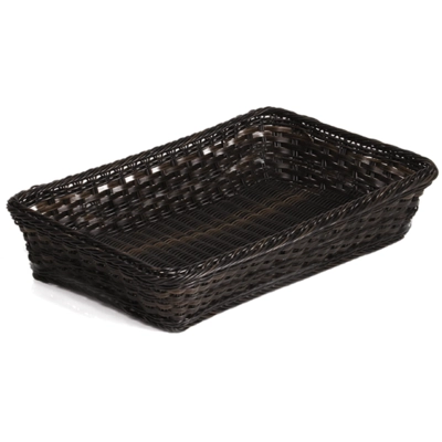 GN 1/1 Corbeille en poly-rattan, noire, H: 10 cm _1