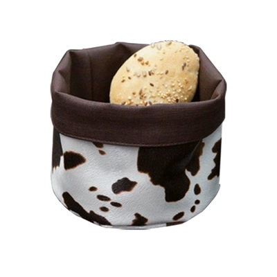 Panière à pain Peau de vache/chocolat, Ø 20 cm, H: 15 cm_1