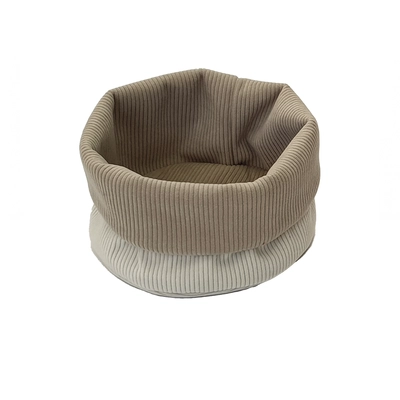 Smart Brotbag -Korb, Cord beige, Ø 15 cm, H: 10 cm Polyester Cord-Look, waschbar bei 30°_1