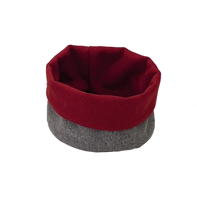 Smart Brotkorb, Filz Optik grau, rot, Ø 15 cm, H:10 cm, Polyester Filz-Look, waschbar bei 30°_1