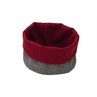 Smart Brotkorb, Filz Optik grau, rot, Ø 15 cm, H:10 cm, Polyester Filz-Look, waschbar bei 30°