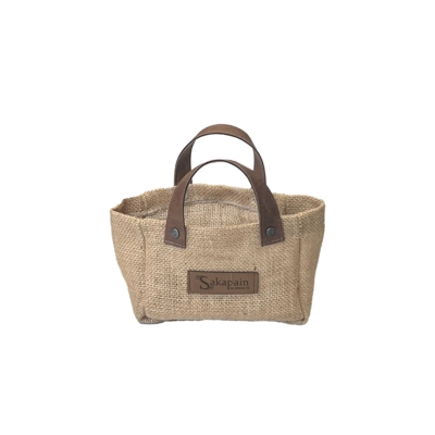 Smart Brotbag -Korb Jute, 6 x 13 cm, H: 9 cm Jute mit Polyester Lederoptik, mit Henkel, 30°_1