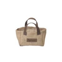 Smart Brotbag -Korb Jute, 6 x 13 cm, H: 9 cm Jute mit Polyester Lederoptik, mit Henkel, 30°