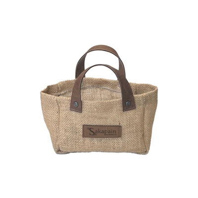 Smart Brotbag -Korb Jute, 8 x 18 cm, H: 11 cm Jute mit Polyester Lederoptik, mit Henkel, 30°_1