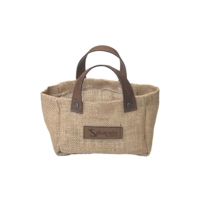 Smart Brotbag -Korb Jute, 8 x 18 cm, H: 11 cm Jute mit Polyester Lederoptik, mit Henkel, 30°