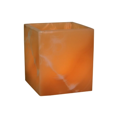 Windlicht Alabaster square, handgefertigt Höhe 9cm Quadratisch, 8x8 cm, Höhe 9 cm_1