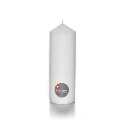 Bougies cylindriques, H: 24 cm, Ø 8 cm, blanc _1
