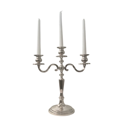 Chandeliers pour 3 bougies, argentés, H: 38cm _1