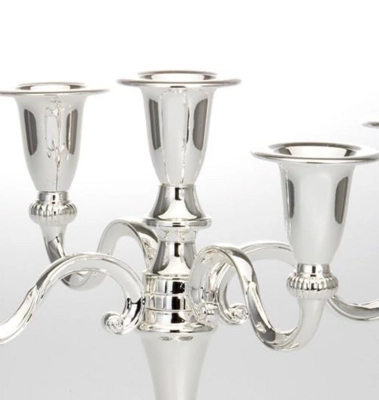 Chandeliers pour 3 bougies, argentés, H: 38cm _2