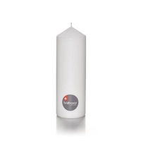 Bougies cylindriques, H: 24 cm, Ø 8 cm, blanc 