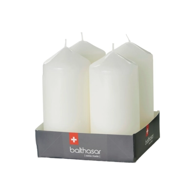 Bougies cylindriques, H: 11.5 cm, Ø 5 cm, blanc _1