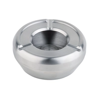 Cendrier anti-vent,en inox 18/10, Ø 10cm, H: 4.5cm 