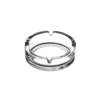 Aschenbecher Klarglas, H: 3.5 cm, Ø 10 cm 