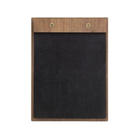 Carte de menu Walnut Range, pour A5, 22.5 x 17 cm bois de noyer, couverture en cuir synthétique