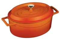 Cocotte oval, Gusseisen, orange, 21x25 cm _1