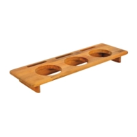 Support en bois pour 3 cocottes mini, 19 x 55 cm 