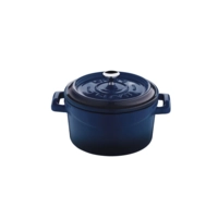 Mini Cocotte, Gusseisen, blau, Ø 10 cm 