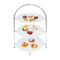 Etagère Petits-Fours en métal chromé, 28.6x19 cm 