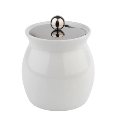 Pot pour sauce de salad porcelain,couvercle CNS,2l _1