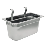 Abräum Besteckbox Edelstahl, ca. 110 Besteckteile mit Aufhängevorrichtung