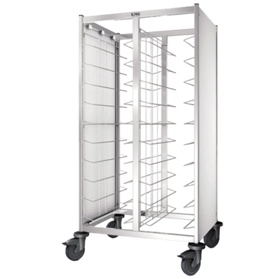 Chariot de débarrassage TAW 2 x 10 GN 1/1, blanc, acier inoxydable, 850 x 673 x 1550 mm_1