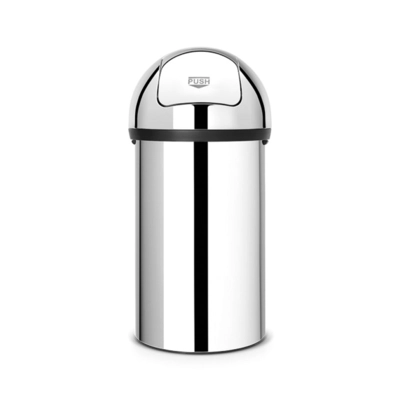 Seau Push 60 litres en inox, H: 82 cm, Ø 40 cm _1