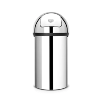 Seau Push 60 litres en inox, H: 82 cm, Ø 40 cm 