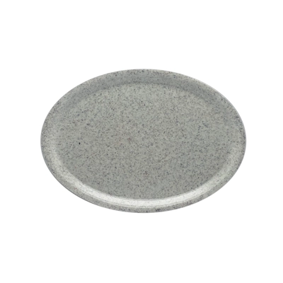 Plateau en polyestre,gris granit, 29x21cm,ovale _1