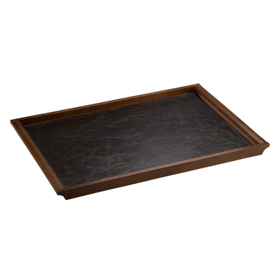 Chic Plain Brown Plateau en bois, 36 x 22.5 cm _1