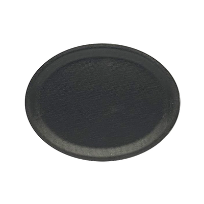 Plateau plastifié antigliss. noir, 26.5x20 cm oval _1