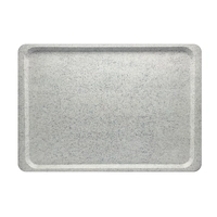 Plateau polyester antigliss.,gris granit, Euronorm 53 x 37 cm