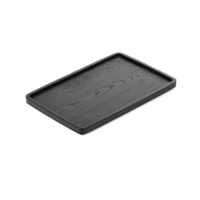 Passe-Partout V. V. Duysen, Holzuntersetzer, eckig LxB: 30x20 cm, H: 1.7 cm, schwarz