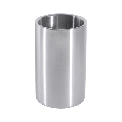 Seau à bouteilles inox 18/10, intérieur 9.5cm Ø  H: 19 cm, poli mat, double paroi_1