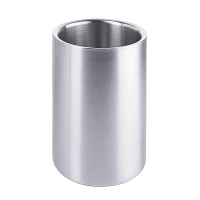 Seau à bouteilles inox 18/10, intérieur 9.5cm Ø  H: 19 cm, poli mat, double paroi_1