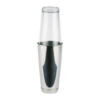 Boston Shaker Silber poliert, CNS, 0.7 Liter, Ø 9 cm, H: 30 cm, mit Glas 400 ml_1