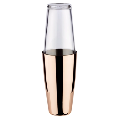 Boston Shaker Kupfer poliert, CNS, 0.7 Liter, Ø 9 cm, H: 30 cm, mit Glas 400 ml_1