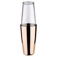 Boston Shaker Kupfer poliert, CNS, 0.7 Liter, Ø 9 cm, H: 30 cm, mit Glas 400 ml