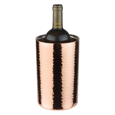 Copper Weinkühler Ø 12 cm, innen Ø 10 cm, Kupfer Look, H: 20 cm, Hammerschlagoptik, doppelwandig_2