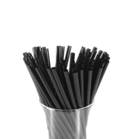 Trinkhalme kurz, schwarz, 7x160 mm vollständig biologisch abbaubar