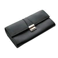 Portemonnaie en similicuir, noir, 18 x 10 cm 