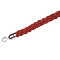 Cordon rouge tressé, 150 cm,  pour systèmes de délimitation, avec mousqueton