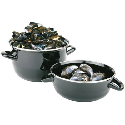 Casserole à moules, noir, 18 cm Ø, H: 12 cm, 2L _2