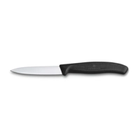 Couteaux à bar/légumes, lame lisse, poignée noire, L: 11 cm, L: de lame 8 cm
