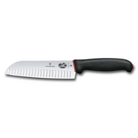 Dual Grip, couteau Santoku, L: de lame 17 cm alvéolée