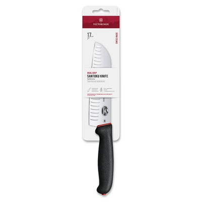 Dual Grip, couteau Santoku, L: de lame 17 cm alvéolée_2
