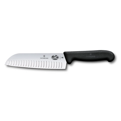 Fibrox, Santokumesser, L: Klinge 17cm, gerade, Kullenschliff, schwarz_1