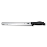 Fibrox, Schinkenmesser, L: Klinge 30cm,  Wellenschliff, schwarz