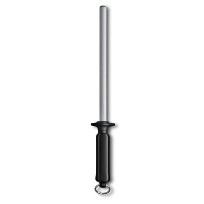 Fusil à aiguiser, longueur 23 cm, revêtement diamanté, ovale, noir_1