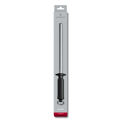 Fusil à aiguiser, longueur 23 cm, revêtement diamanté, ovale, noir_2